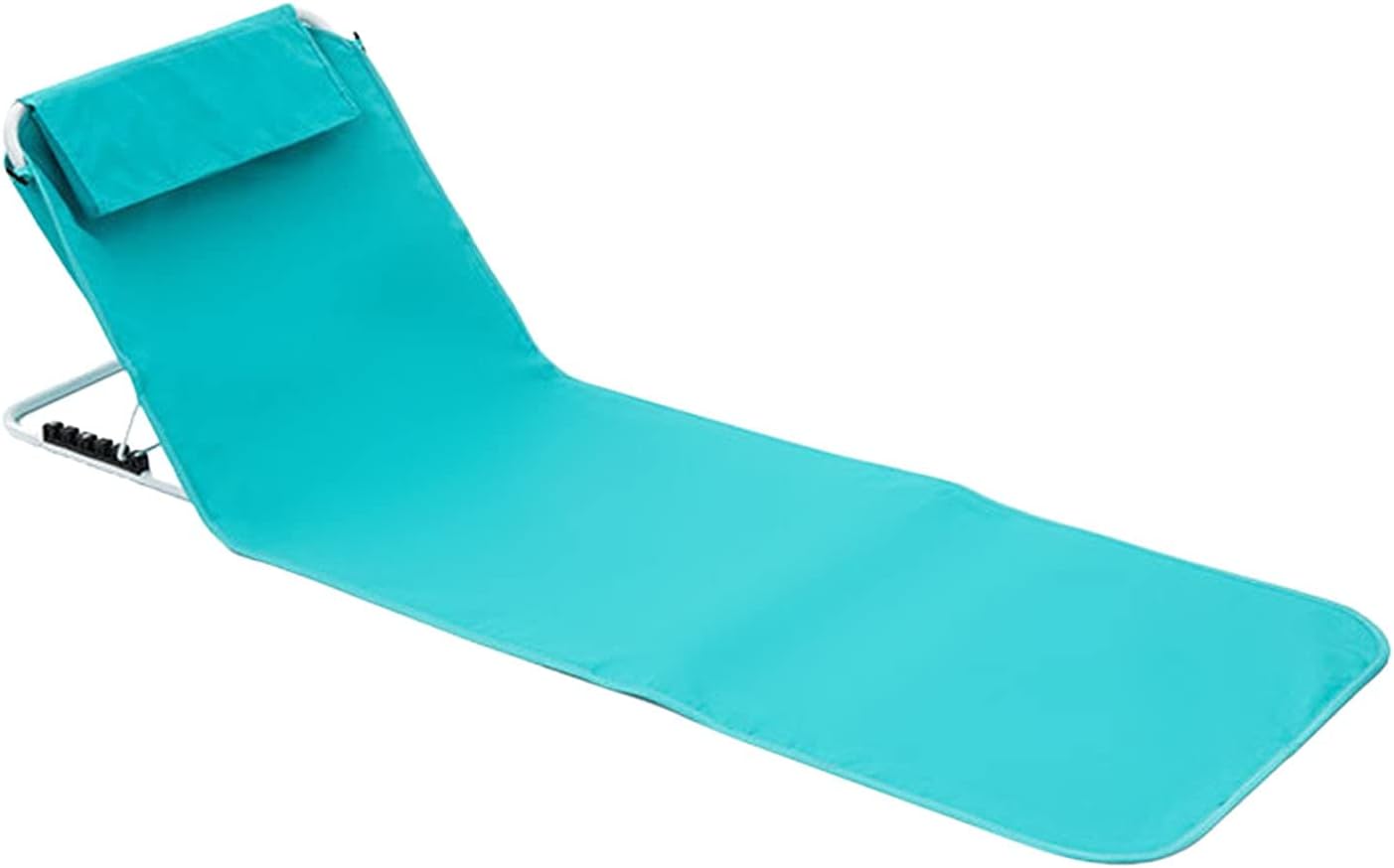 1 Pièce Sonnenliege-strandmatte Mit Verstellbarer Rückenlehne Mit Kopfstützen-tragetasche, Stahl-polyester, 160 X 54 Cm, Seeblau