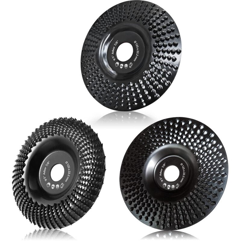 Disque Bois Meuleuse 125mm, 3 Pièces Disques De Meulage Pour Façonner, Meuler Et Couper. Roues Pour Meuleuse D'Angle