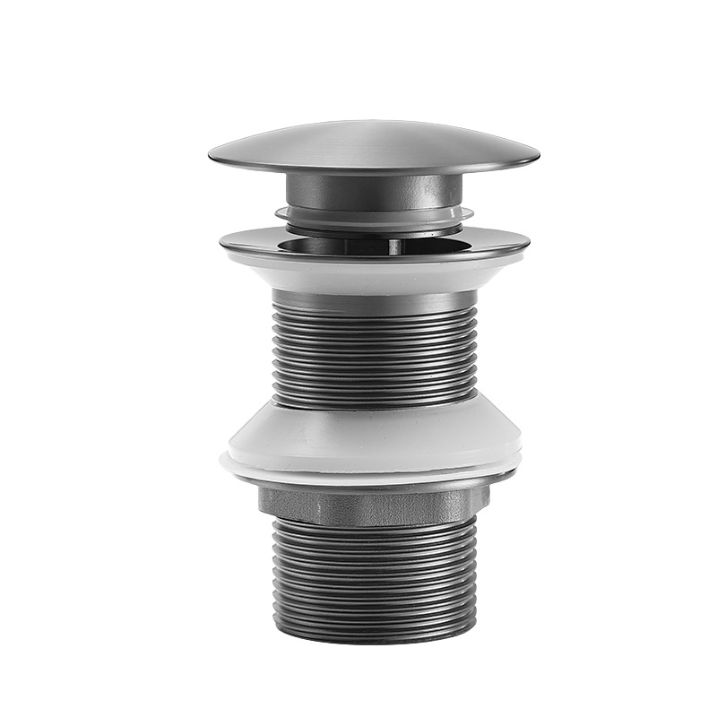 Sink Drain With Overflow Matte Black, Chonphan Universal G1 1/4 Brass Pop-up Valve Pop-up Valve For Wash Basin, Click-clack, Tool-free Installation (no Water Leak, No Rust)）