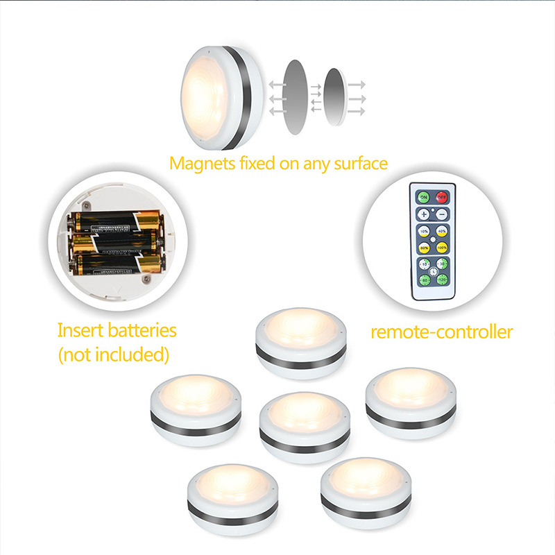 Pack Wireless Led Lights With Remote Control, Led Under Cabinet Lights, Battery Operated Led Lights, Closet Light, Under Counter Lights, Adhesive Lights