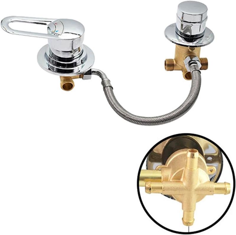 Vanne Dérivation 4 Voies En Laiton Massif – Mitigeur Eau Chaude/froide Pour Baignoire, Douche Et Hammam