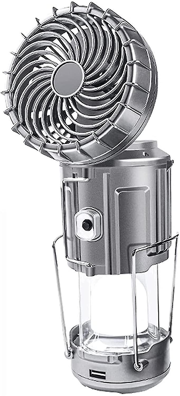 In 1 Solar Camping Lantern With Fan Led Hiking Light Portable Outdoor Fishing Lamp