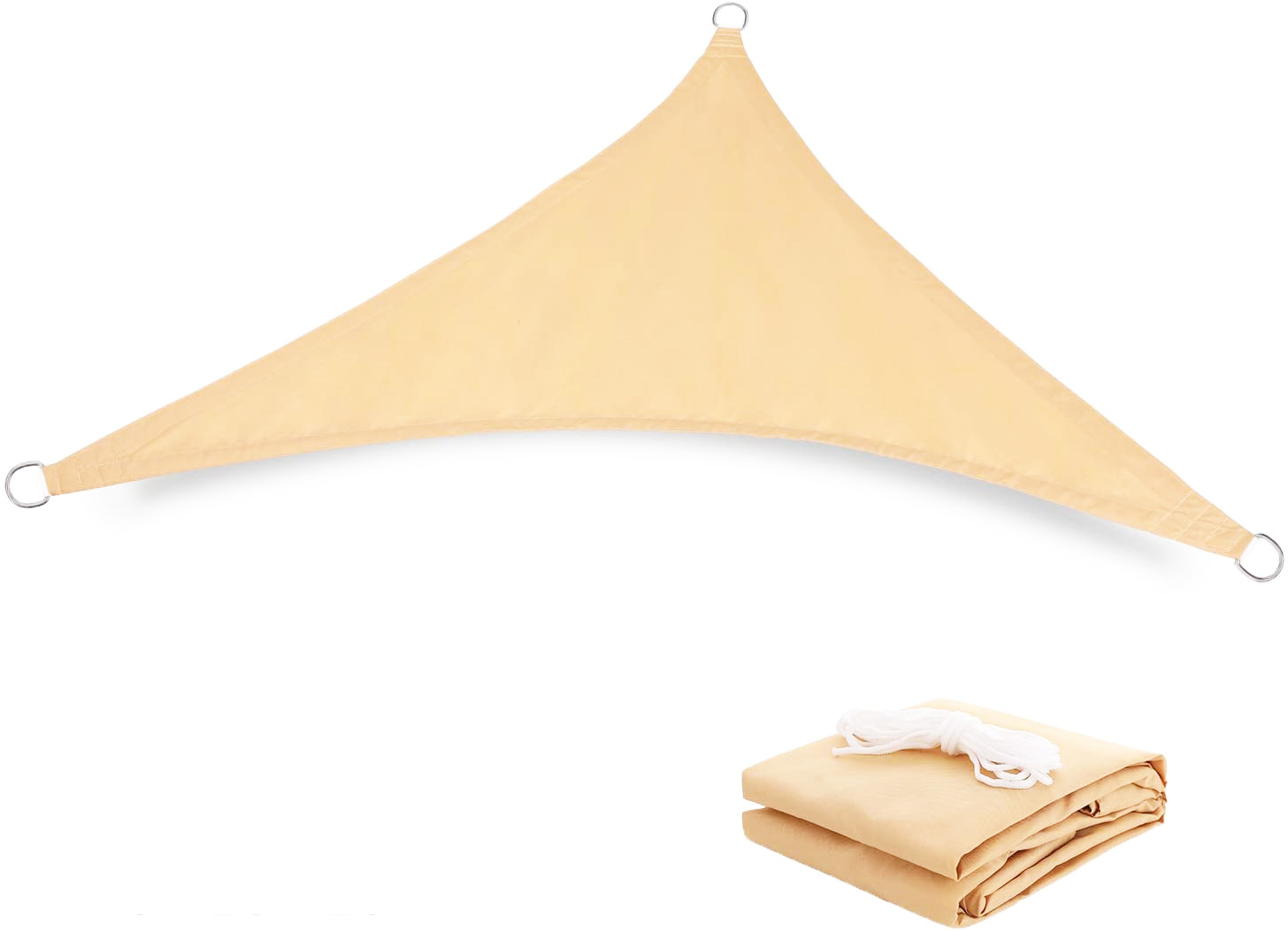 Voile D'Ombrage Triangulaire – Tissu Épais 300d, Protection Solaire Imperméable Parasol Pour Jardin/piscine/terrasse Protection Uv Haute Performance Upf50+ Avec Piquets De Fixation Renforcés (dispo
