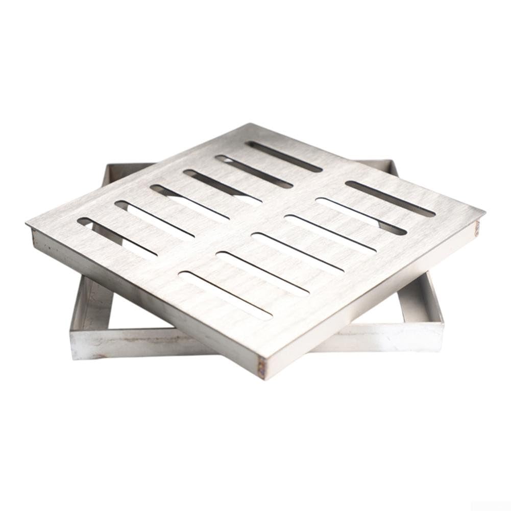 Siphon De Sol En Acier Inoxydable Avec Cadre, Caniveau De Douche Gully - Couvercle De Drainage Pour Extérieur, Jardin, Terrasse (30 X 30 Cm)