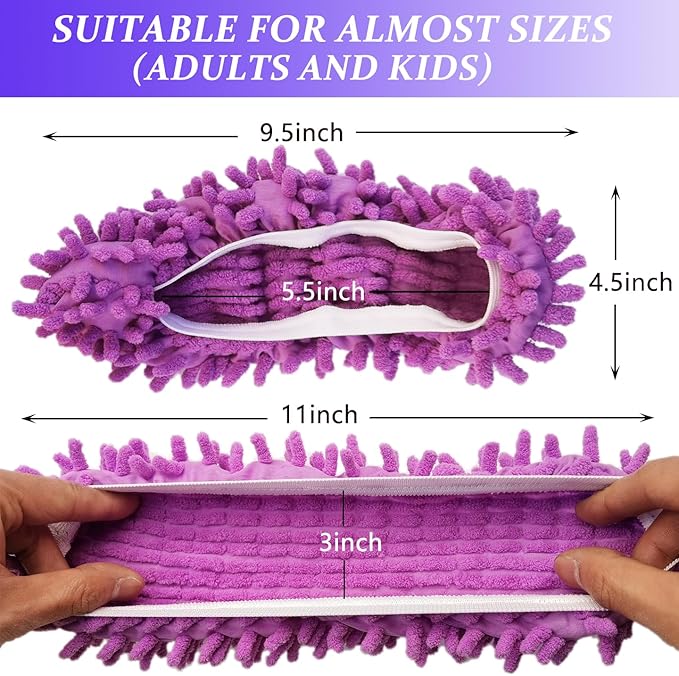 4 Paires (8 Pièces) De Chaussons-serpillères Avec Housse Intégrée, Balai À Poussière Multifonctionnel Et Réutilisable En Microfibre, Chaussures De Nettoyage Pour La Salle De Bain, Le Bureau, La Cuisin