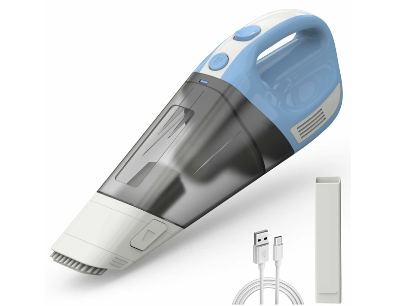 Aspirateur Sans Fil À Main, Puissant, Pour Voiture, Utilisation Sur Surfaces Sèches Et Humides, Nettoyage Rapide Pour Véhicule, Maison, Bureau (bleu)