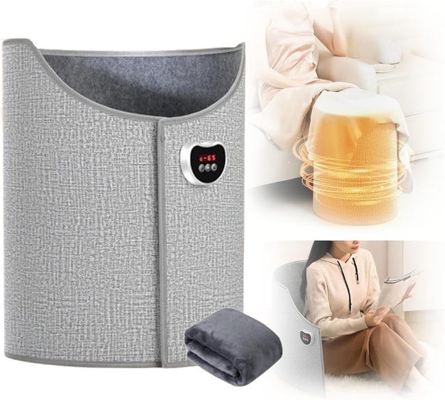 Chauffe-pieds Électrique Portable Pliable Avec Couverture Douce (gris) (sku Produit : 98082994 Sku Offre : Mwj25.10.13-17)