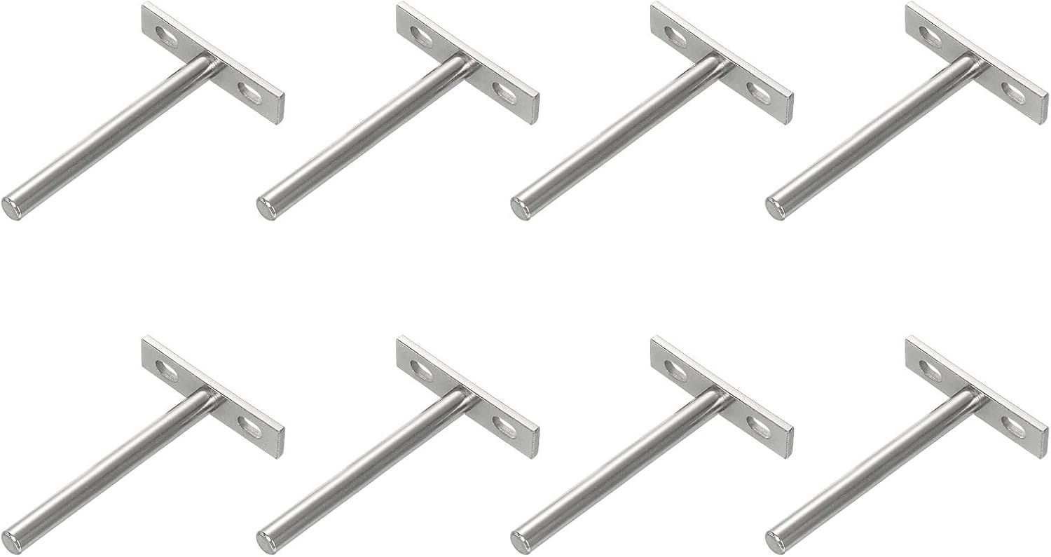 Floating Shelf Bracket,6 Pack 4 Inch Solid Steel Hidden Wall Mounted Shelf Supports, Small Blind Shelf Supports Invisible Brackets For Wood Shelves (white)