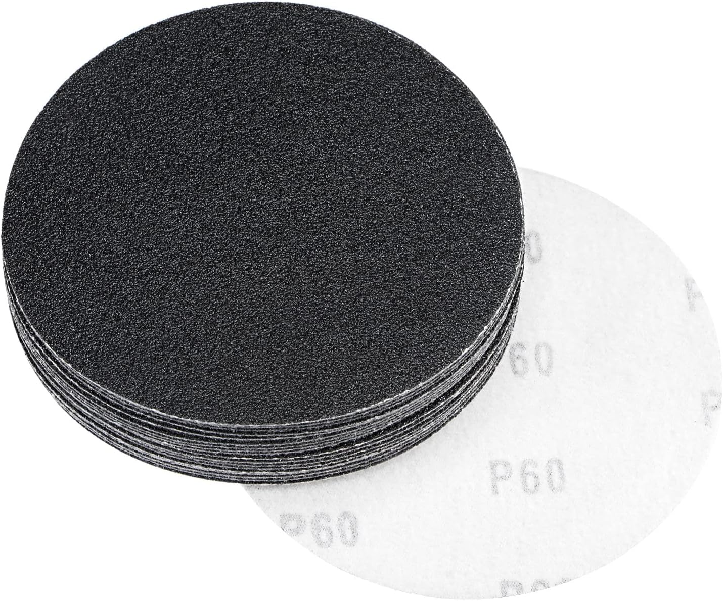 Disque De Ponçage De 5 Pouces, Grain 60, Auto-agrippant, Utilisation À Sec Et Humide, Carbure De Silice Pour Ponceuses À Rails, 20 Pièces.