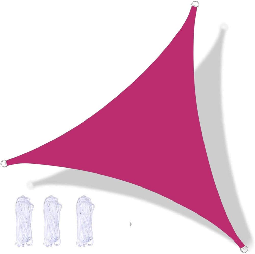 Vela Ombra Triangolare Impermeabile, 3.6x3.6x3.6m Vela Ombra Con Protezione Uv, Pour Giardino Patio Campeggio Festa In Piscina, Avec 3 Pezzi Di Corda