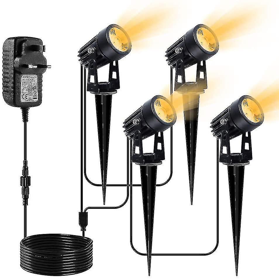 Garden Spike Light With Plug, Led Graden Spot Light 65.6ft/20m 12v Landscape Light Ip65 Waterproof For
