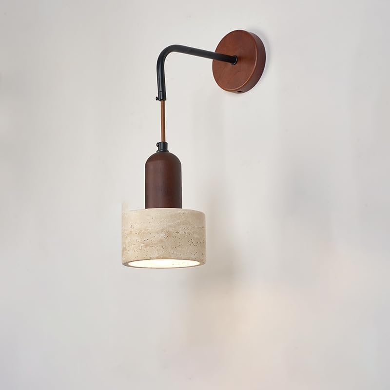 Applique Murale Travertin Jaune Naturel Lampe Murale Wabi Sabi Vintage E27 Luminaire Interieur Longueur Réglable Applique Rétro Pour Salle À Manger Escalier Café [classe Énergétique A+]
