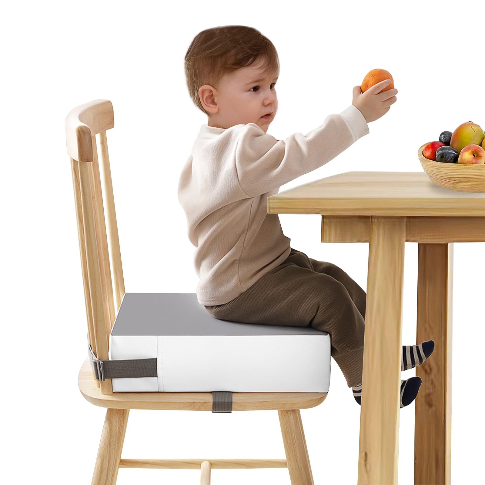 Rehausseur Pour Enfant, Flexible, Lavable, Démontable Et Portable, En Polyuréthane, Avec 2 Boucles De Sécurité, Antidérapant, Pour La Maison Et Les Déplacements, Coussin De Siège Inclus.