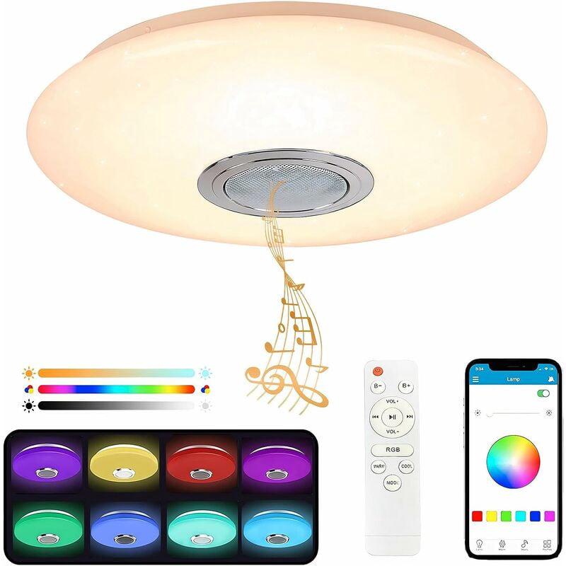 36w Led Ceiling Light With Bluetooth Speaker, Coloring Light, Remote Control And Mobile Application, 3600lm, 3000-6500k, Ip44