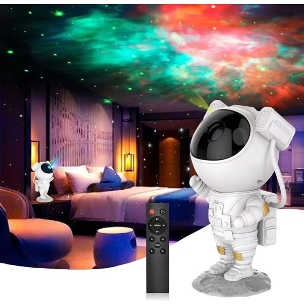 Nattljus - Astronaut Stjärnprojektionsljus, Nebula Led-takljus Med Timer Och Fjärrkontroll, Present För Inredning I Barnkammare