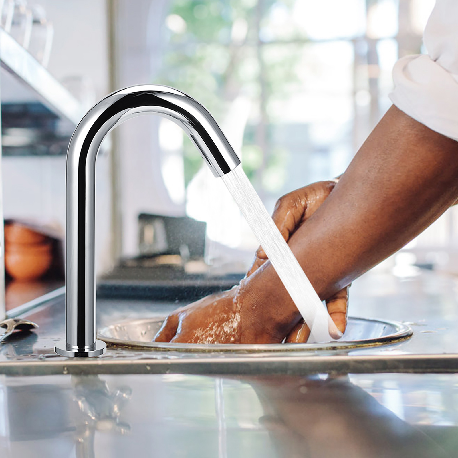 Sensor Automatischer Berührungsloser Waschbecken-wasserhahn, G1/2 Zoll Automatischer Infrarot-induktionsensor-wasserhahn, Warm- Und Kaltwasserhahn Für Zuhause, Badezimmer,