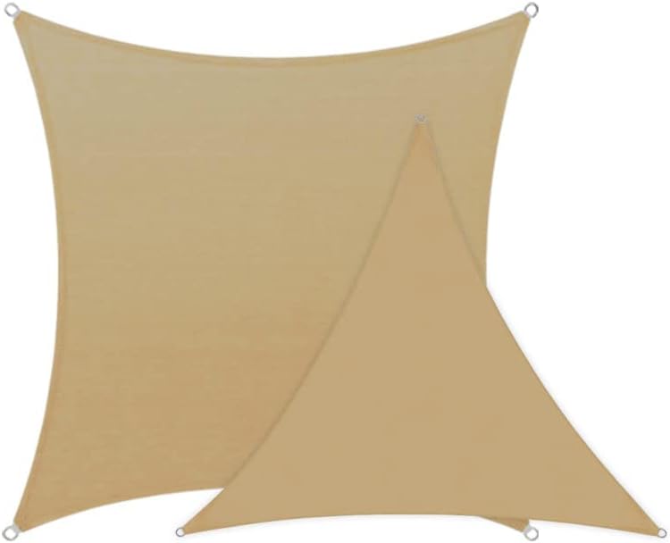 Shade Sail Waterproof Sunscreen 98% Blocks Uv Garden Beach Patio Awning Quad (khaki)