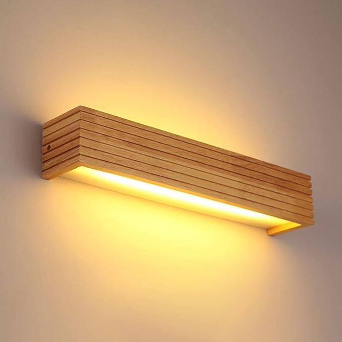 Applique Murale Japonaise Pour Miroir Avec Abat-jour En Acrylique, Applique Led, Applique Murale Nordique En Bois, Éclairage De Miroir De Coiffeuse Nordique, Lampes De Chevet Pour Salon, Éclairage De