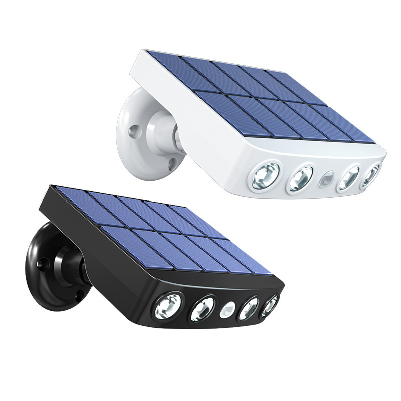 Lot De 2 - Lampe Projecteur Solaire Extérieur Étanche Avec Détecteur De Mouvement - Panneau A Recharge Rapide