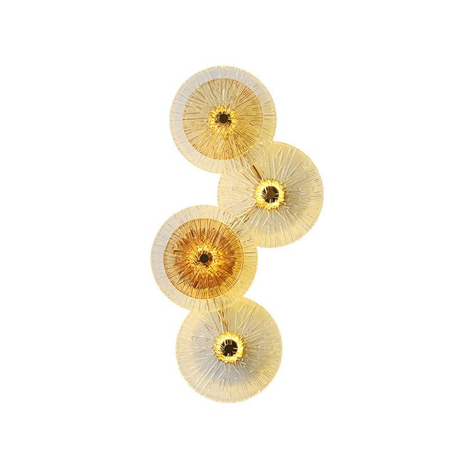 Applique En Verre De Luxe Applique En Cuivre, Applique Moderne À Led Appliques Câblées En Feuille De Lotus
