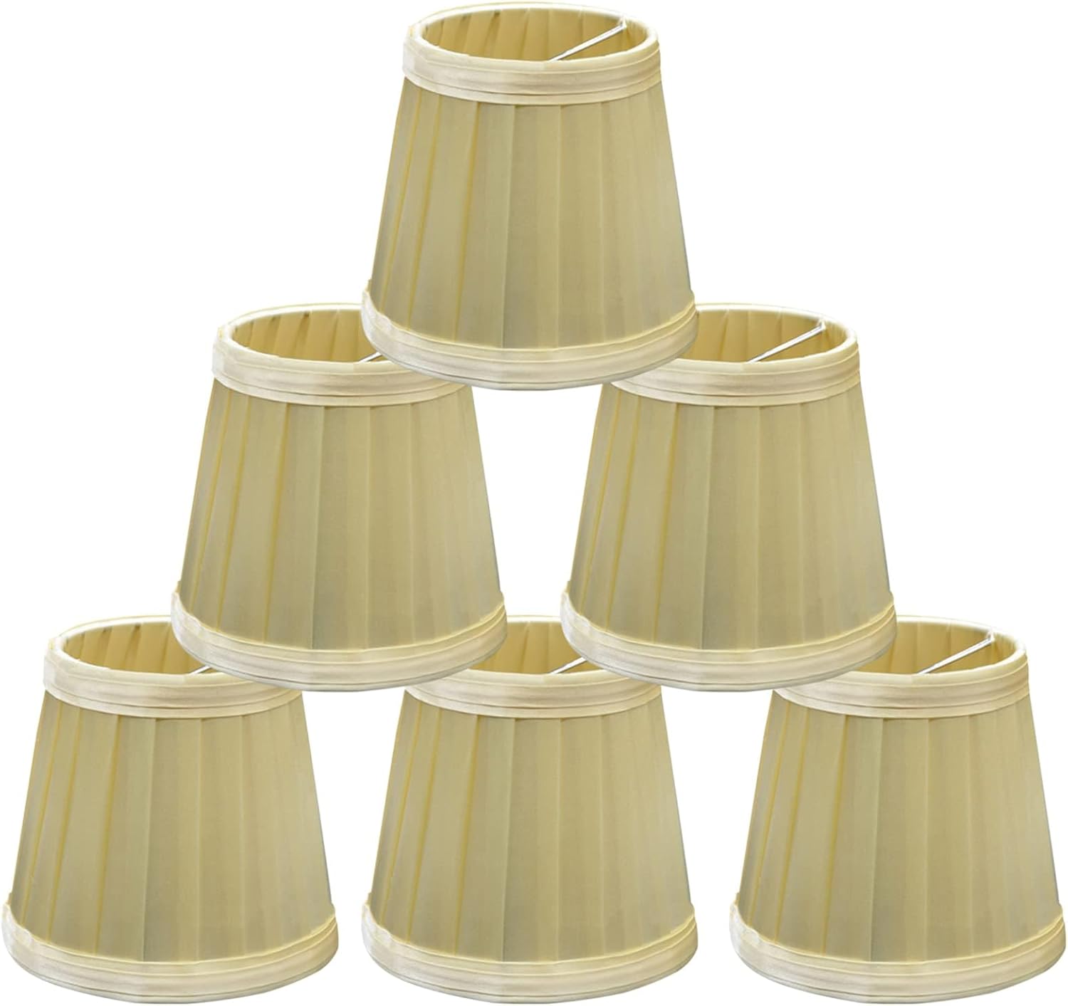Abat-jour De Petite Taille, Abat-jour En Tissu, Lot De 6 Petits Abat-jour À Pince Pour Lustre, 8,5 X 12 X 11 Cm