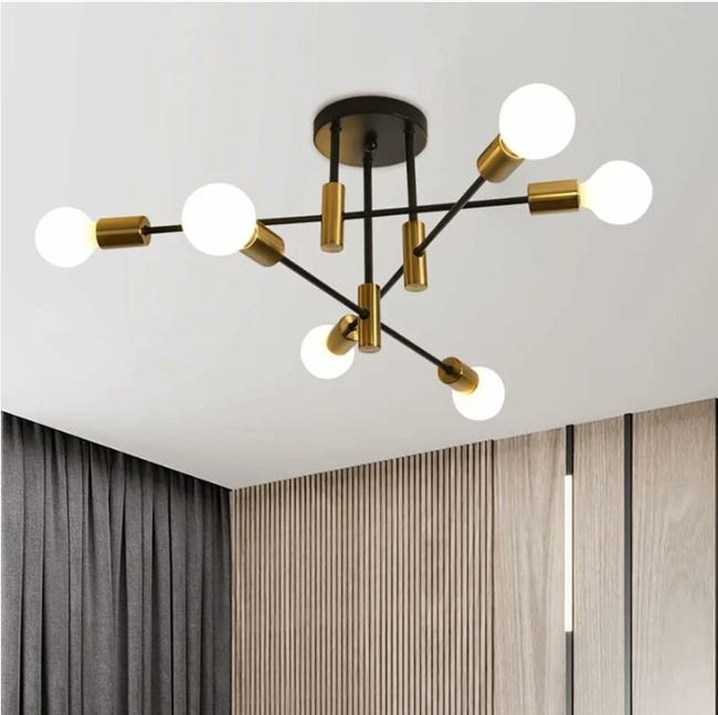 Lustre, Moderne Suspension Luminaire De Plafond 6 Pendentif Lumière Montage Industriel Luminaire Plafonnier Suspendu Pour Cuisine