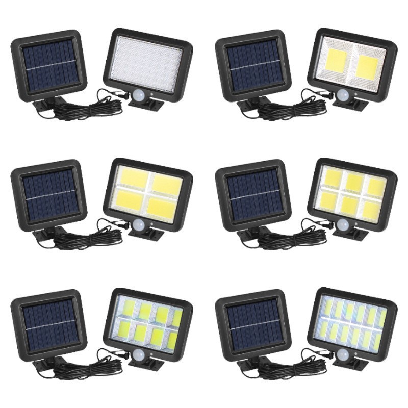Lampe Solaire Extérieur Avec Détecteur De Mouvements Infrarouge, 100cob Projecteur Led Extérieur Avec Detecteur, Eclairage De Sécurité, 500lm Étanche Ip65, Pour Jardin, Entrept, Entrée