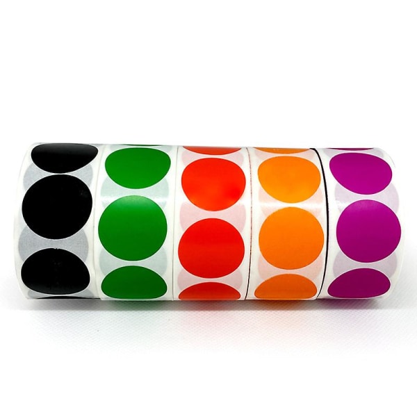 500 Étiquettes Autocollantes Circulaires Amovibles À Picots, 5 Couleurs, Code, Rouleau