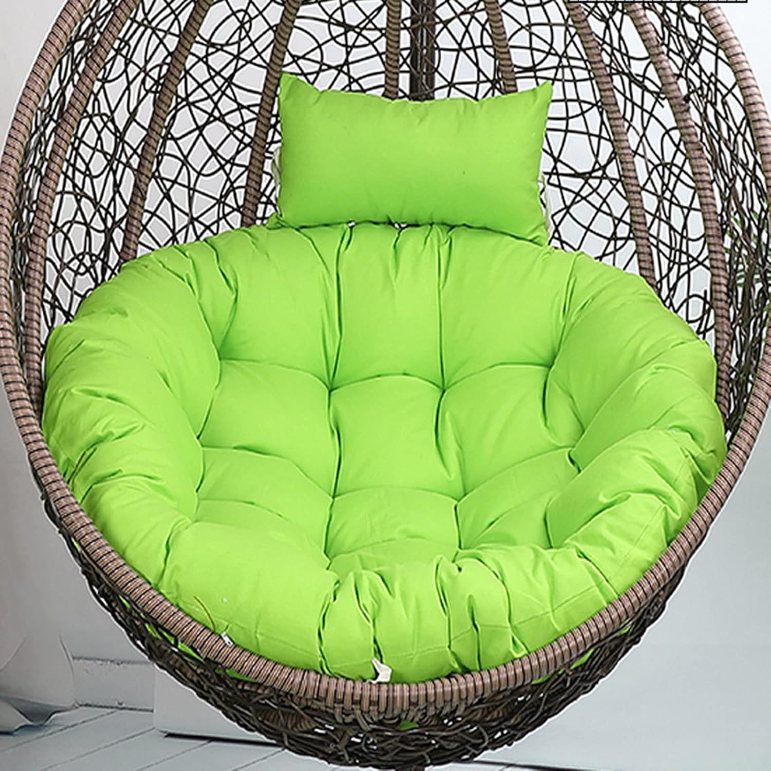 Hanging Egg Basket Seat Cushion, Green Hammock Swing Chair Cushion,patio Swing Egg Chair Back Cushions Pads For Indoor Outdoor Garden Balcony
