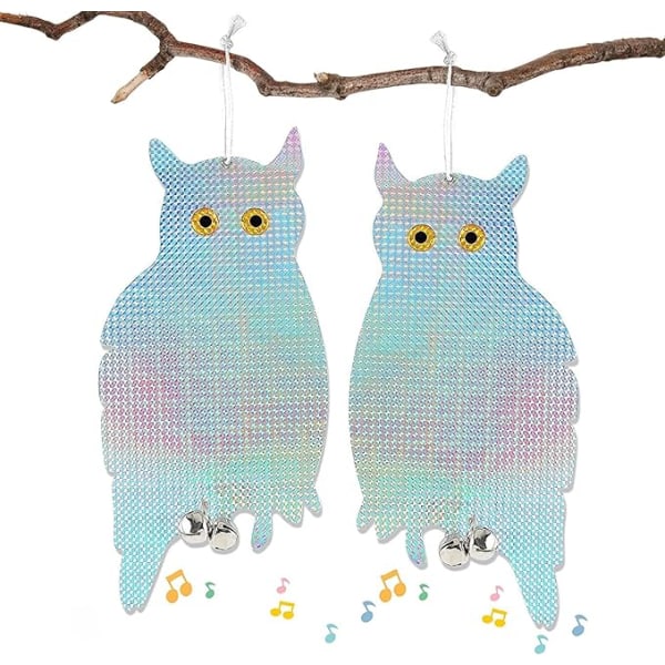 Lot De 4 Épouvantails Anti-pigeons En Forme De Hibou, Réfléchissants Et Auto-luminescents, Avec Clochette Anti-oiseaux