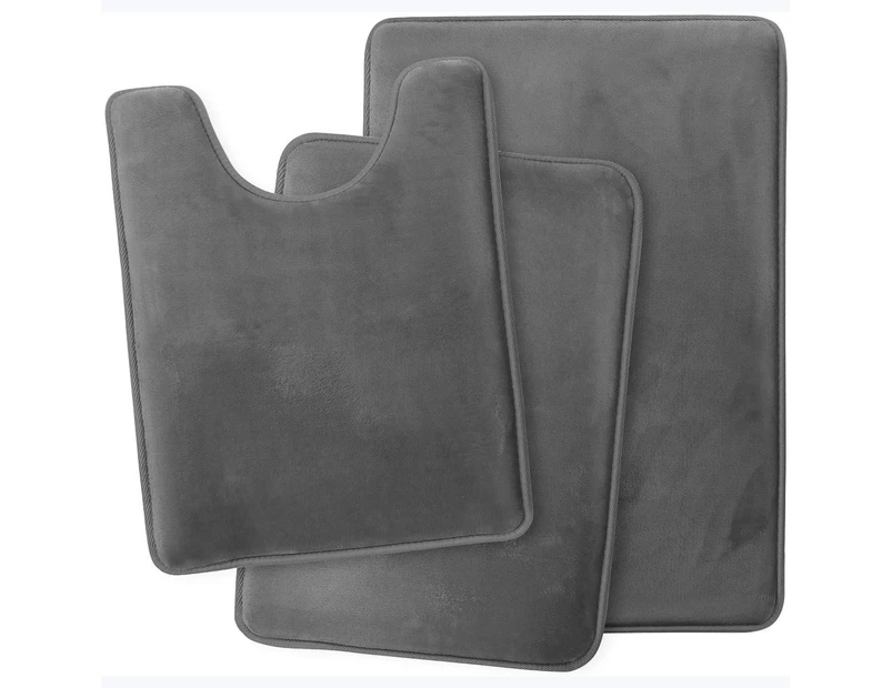 3pcs Bath Mat Bathroom Carpet Velvet Microfiber Cushion Sets