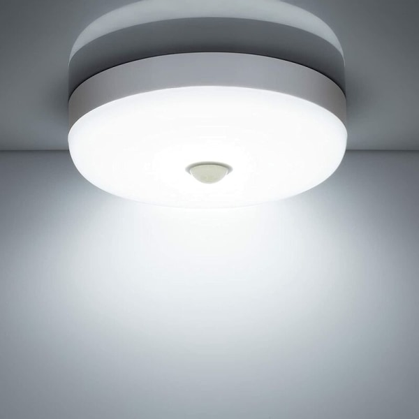 Plafonnier Led Rond À Détecteur De Mouvement 12 W 1500 Lm 6500 K Blanc Froid Ip56 Étanche Pour Intérieur Et Extérieur