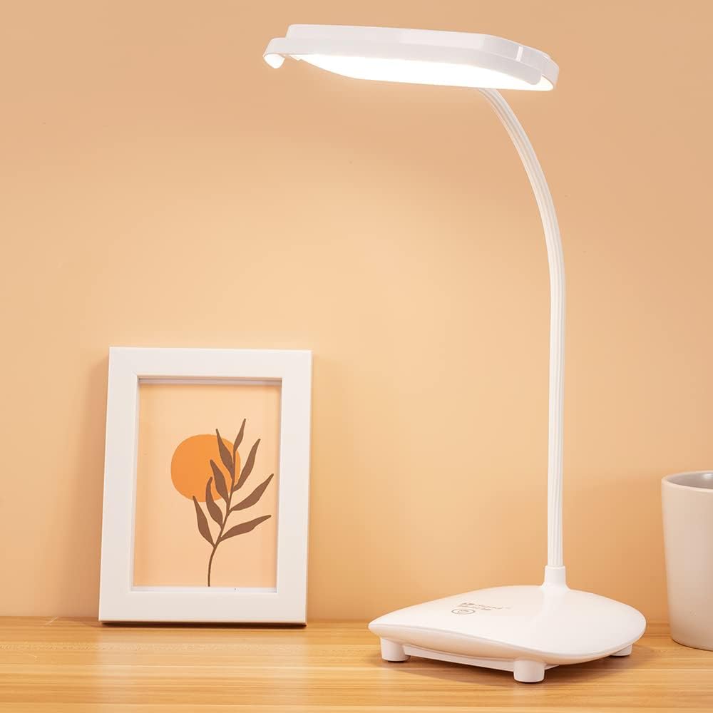Lot De 2 Lampes De Bureau Sans Fil Rechargeables Par Usb, 40 Led, 13 200 Mah, Lampe De Lecture Pour Enfants, 3 Couleurs, 3 Modes, Intensité Réglable, Lampe Tactile, Lampe De Chevet À Piles