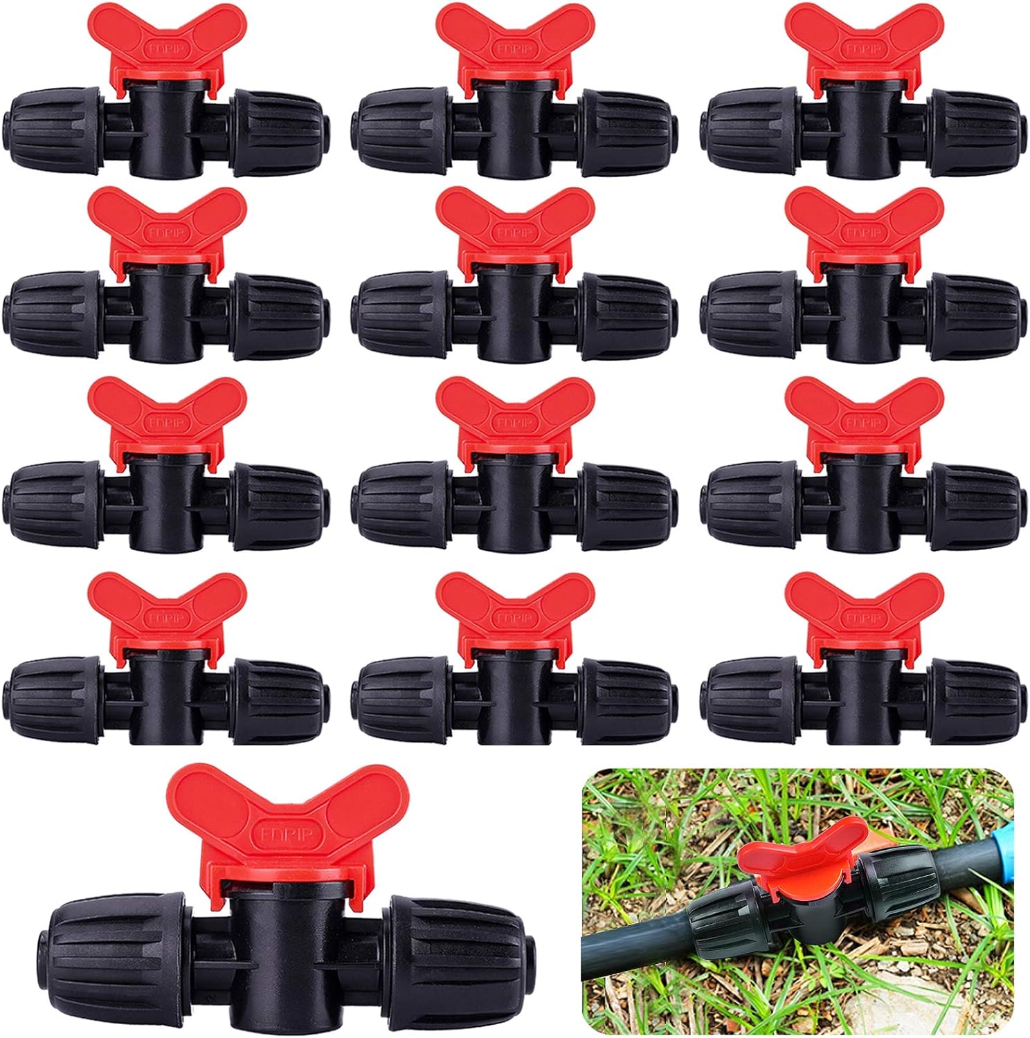 20 Pezzi Valvola Interruttore Irrigazione A Goccia Tubo Di Irrigazione Pe 16mm Raccordi Con Bloccaggio Spinato Valvole Connettori Per Tubi Flessibili Valvola A Saracinesca Spinato Giardino - Arresta/a