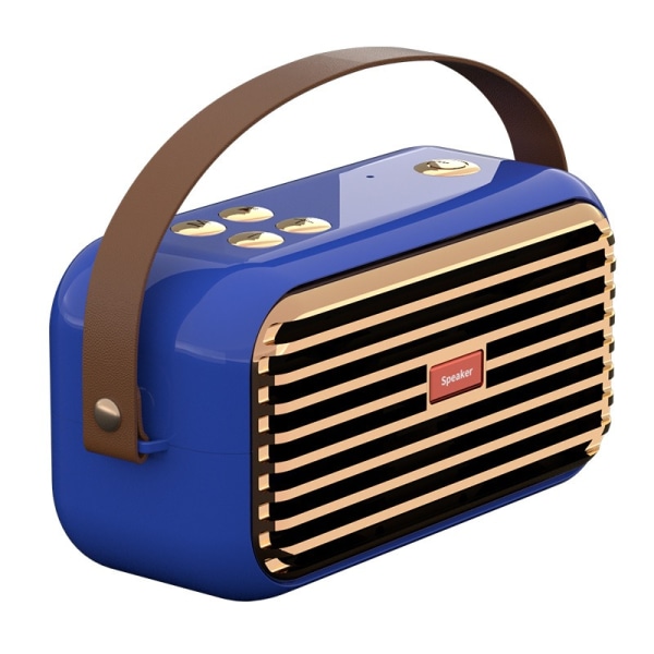Enceinte Bluetooth Portable Rétro Sans Fil Card Radio (bleue),