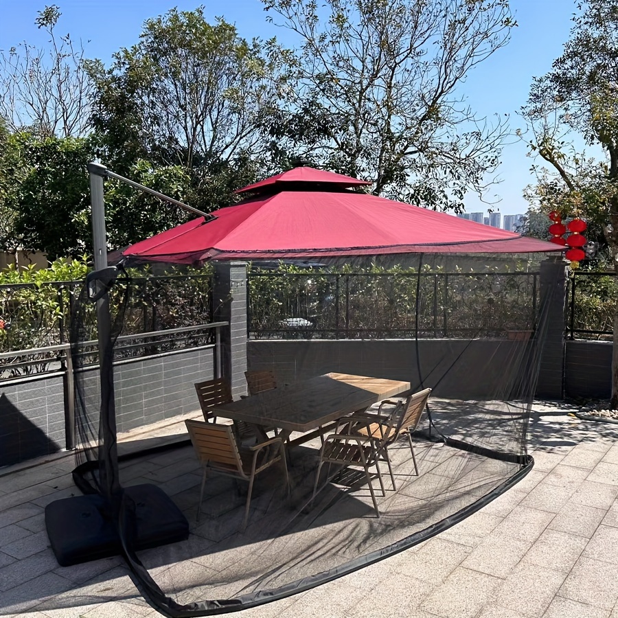 Moustiquaire Pour Parasol De Terrasse Double Face De 12 Pieds, Filet Sunbrella, Fond De Tuyau D'Eau À Double Fermeture Éclair Utilisé Et Pour Auvent