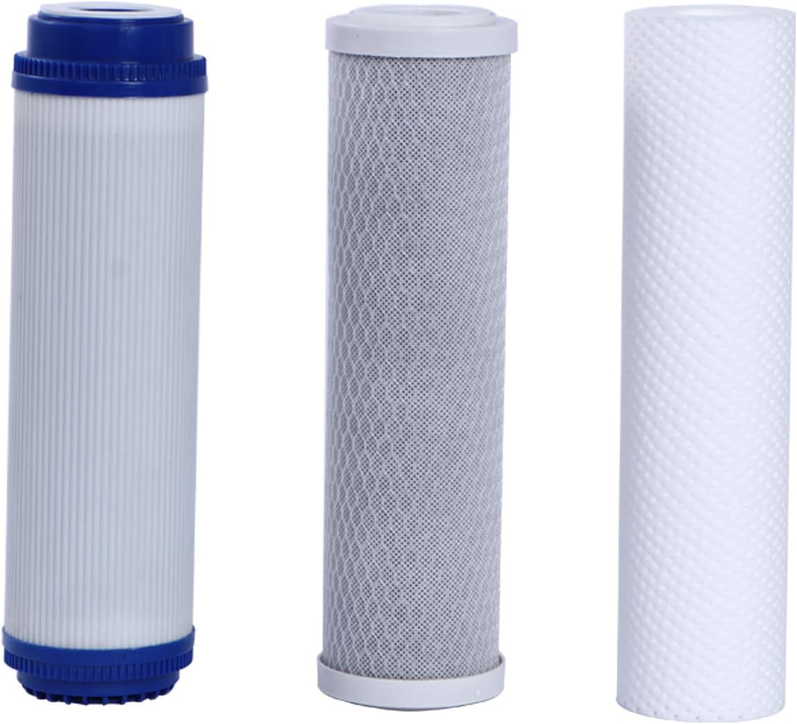 Svkbjroy Lot De 3 Cartouches Filtrantes De Remplacement, Sédiment 1 Microns Pour Porte Filtre 10 Pouces, Ensemble De Remplacement De Filtre À Osmose Inverse Étape 1, 2 Et 3 Étapes