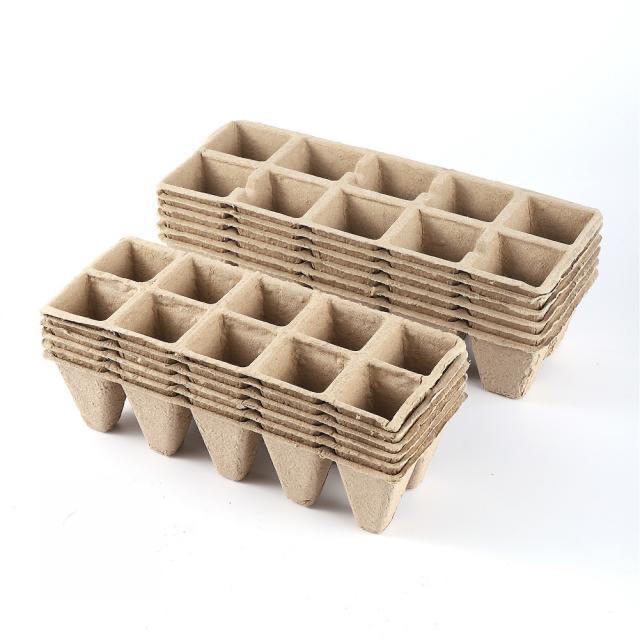 10 X Plaque Pot De Semis De Fleur Et Plante Godets Pour Semis En Fibres Biodégradables Avec 100 Compartiment Pour Jardin Potager
