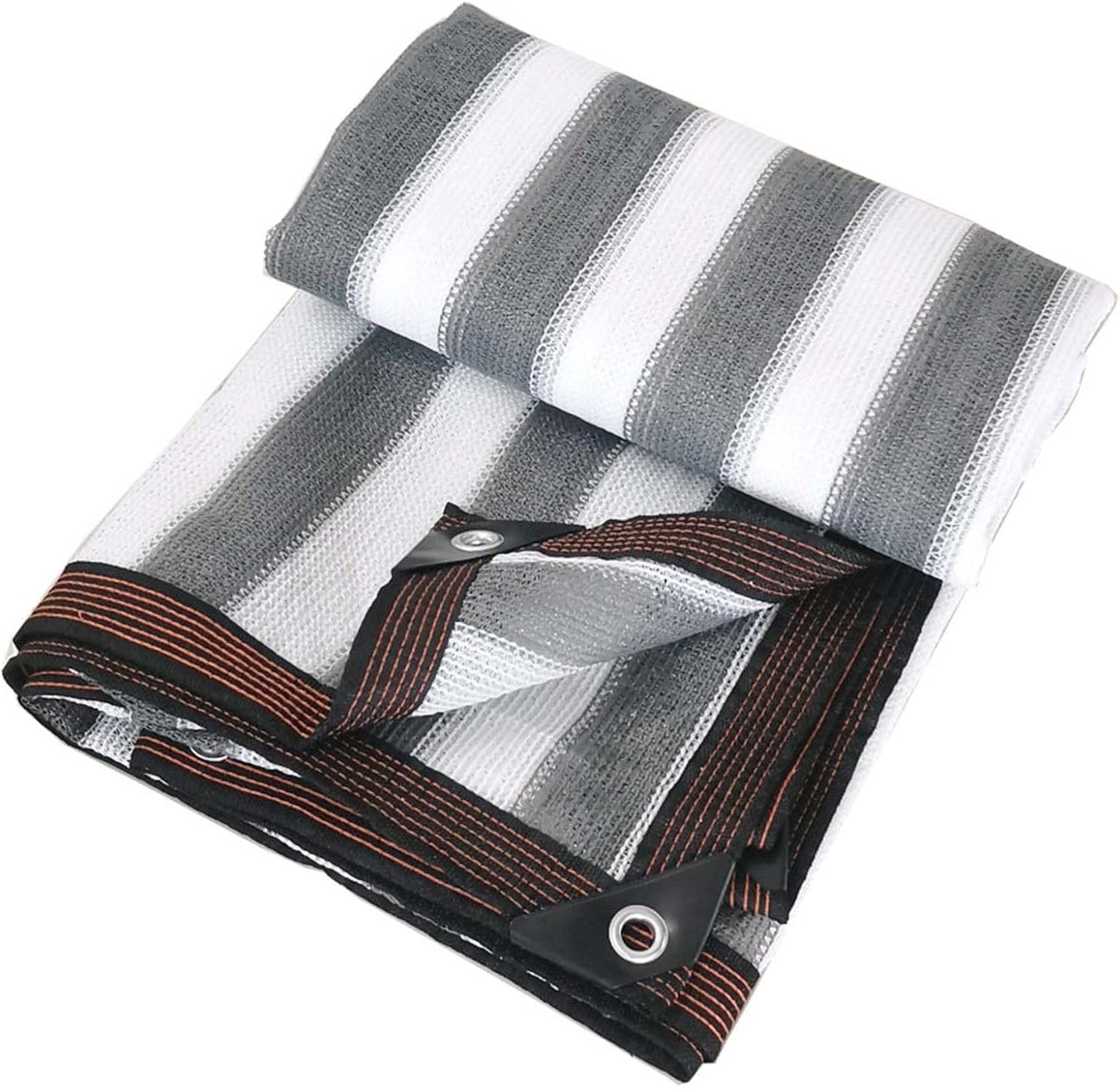 Svkbjroy Filet D'Ombre À Rayures Blanches Grises, Tissu D'Ombrage De Crème Solaire, Clôture D'Écran De Confidentialité De Balcon Pour Abri De Voiture Ou Chenil De Plante De Jardin, 3x6m
