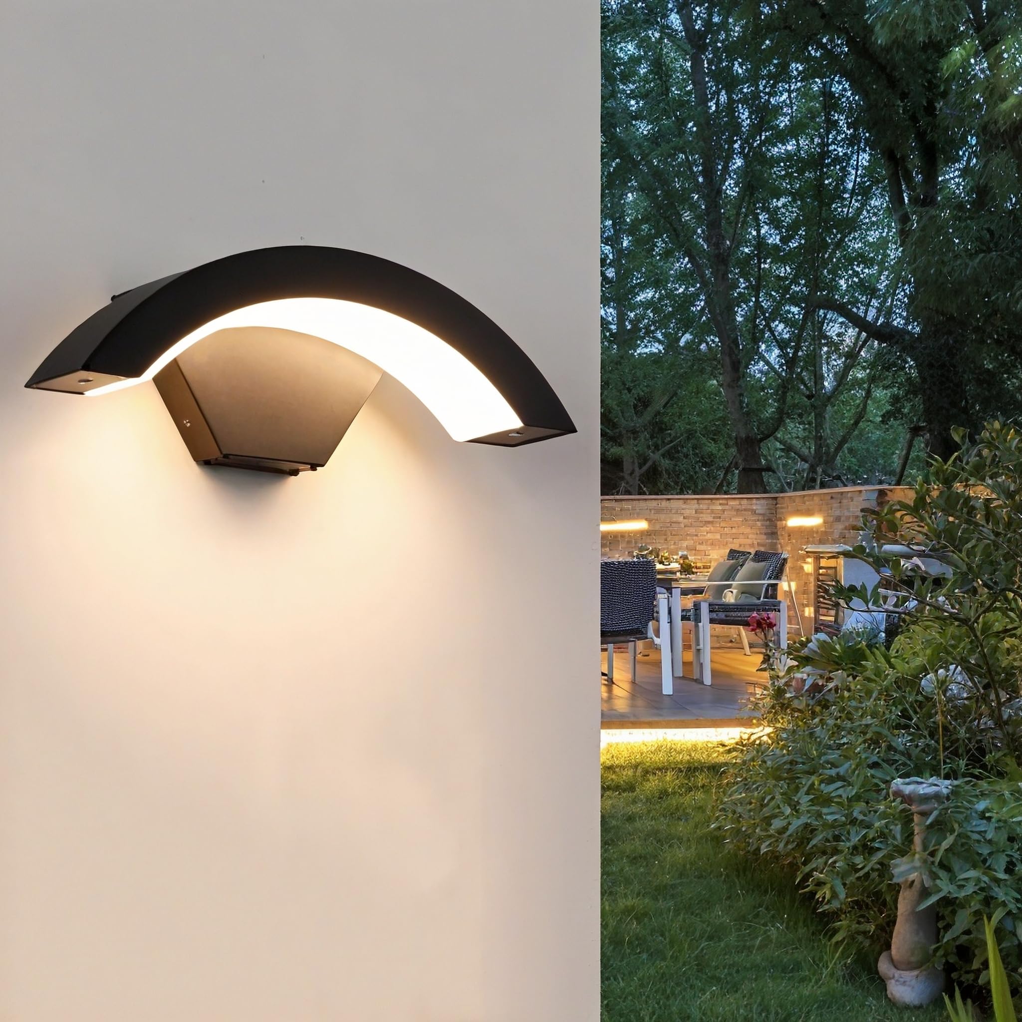 Applique Murale Exterieure Led 18w Ip65 Etanche, Moderne Lampe Décoration Exterieur Pour Jardin, Terrasse, Mur, Allée