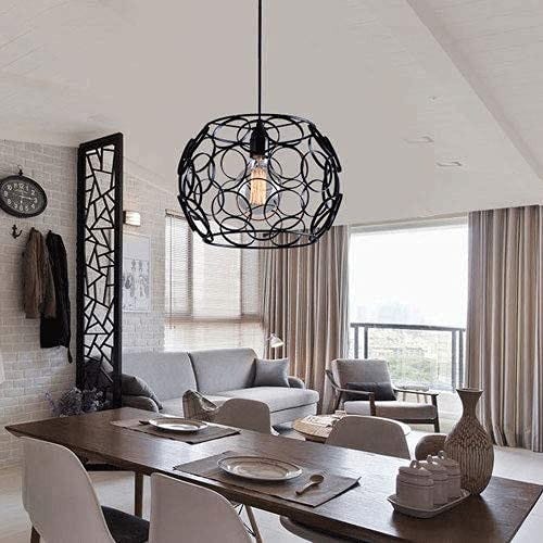 Lustre Créatif En Fer Forgé Ajouré, Culot À Vis E27, Style Industriel Rétro, 4 Watts, 3000k, Convient Pour L'Éclairage Du Plafond D'Une Chambre. (sku Produit : 73128931 Sku Offre : Mwt2026.5.27-26)
