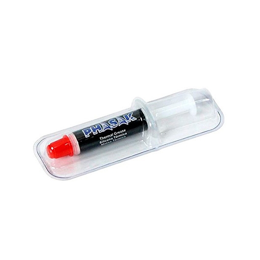Phasak - Silbergraue Thermosilikon-Spritze 0,5g, ideal für Prozessoren, Chips und Grafikkarten - Hohe Leitfähigkeit, sicher, präzise, kompakt und