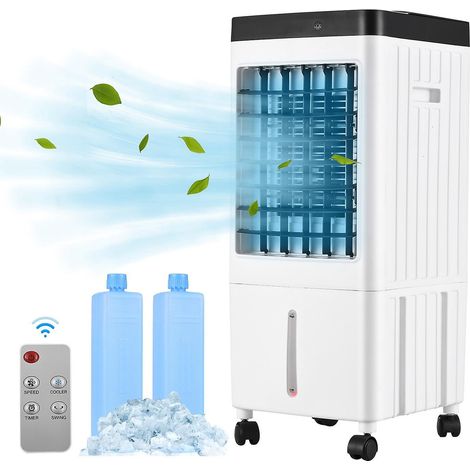 Refroidisseur Évaporatif Portable Avec Ventilateur, 3 Vitesses, Minuterie De 7,5 Heures Et Télécommande