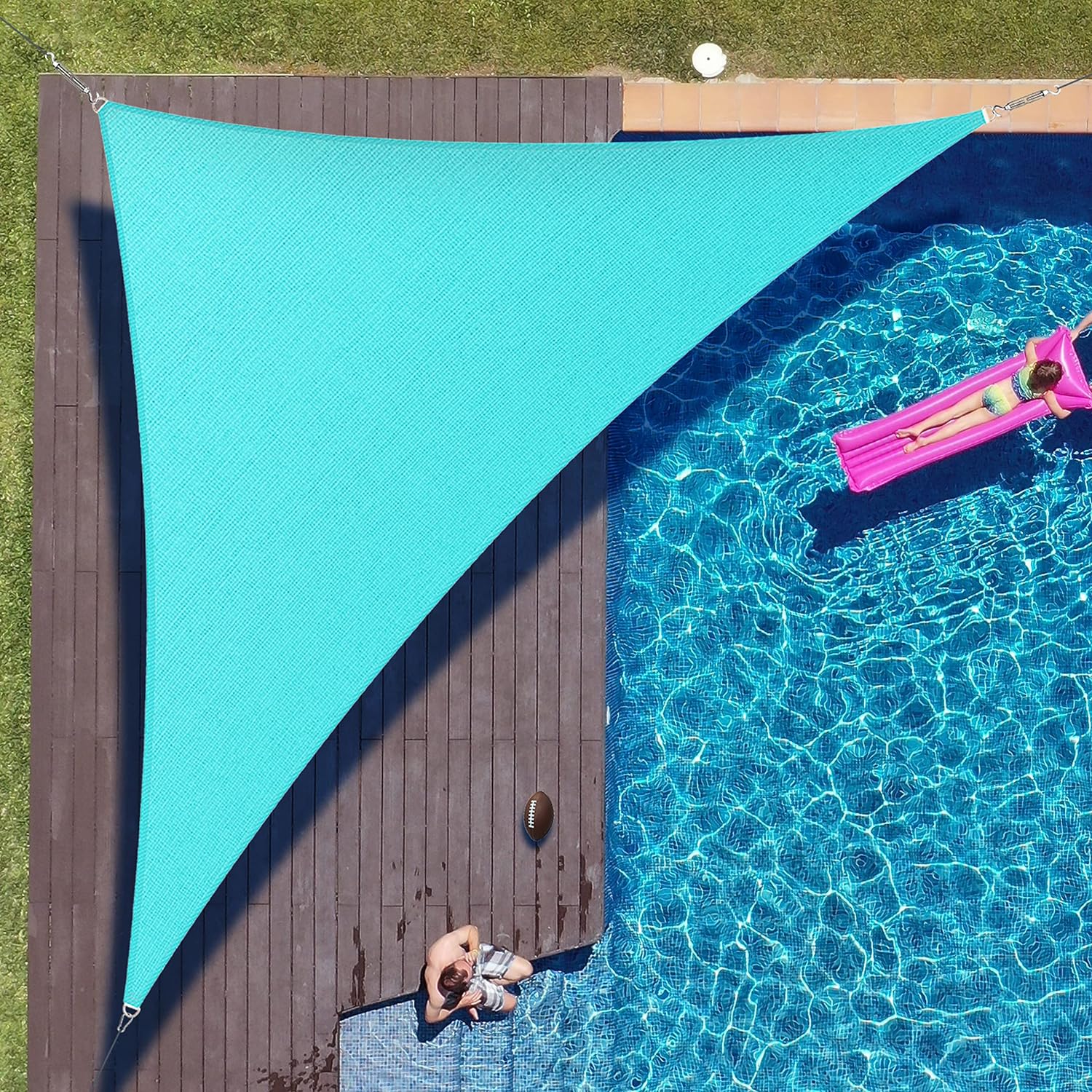 Triangular Shade Sail 3x3x3m Waterproof Shade Cloth Uv Protection For Patio Garden, Terrace, Outdoor, Balcony, Blue