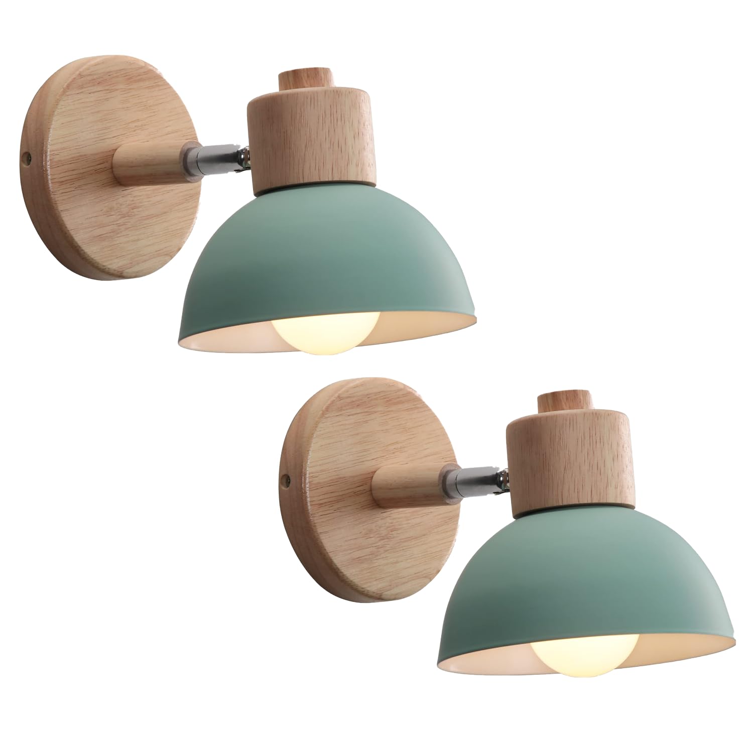Applique Murale Industrielle Vintage Lampe Murale Interieur Sconce Rétro Luminaire Applique Abat-jour E27 Ø15cm Pour Salle À Manger Escalier Chambre Cuisine Café(2pcs Vert)