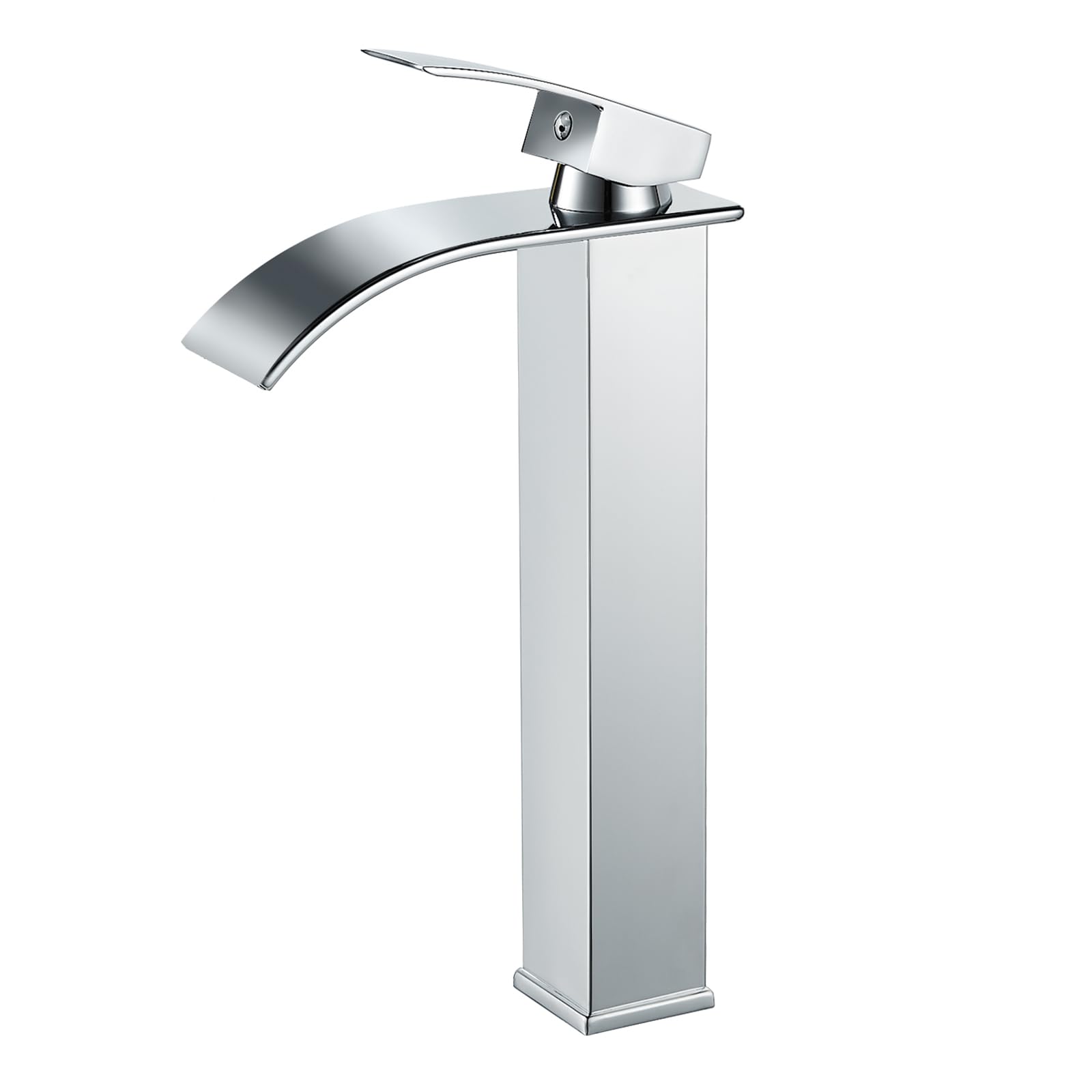 Robinet Lavabo Cascade Haut, Mitigeur Lavabo Haut Avec Bec Hauteur 232mm, Robinet De Lavabo Pour Salle De Bain, Mitigeur Cascade Pour Lavabo À Poser, Robinet Salle Bain Haut Chromé
