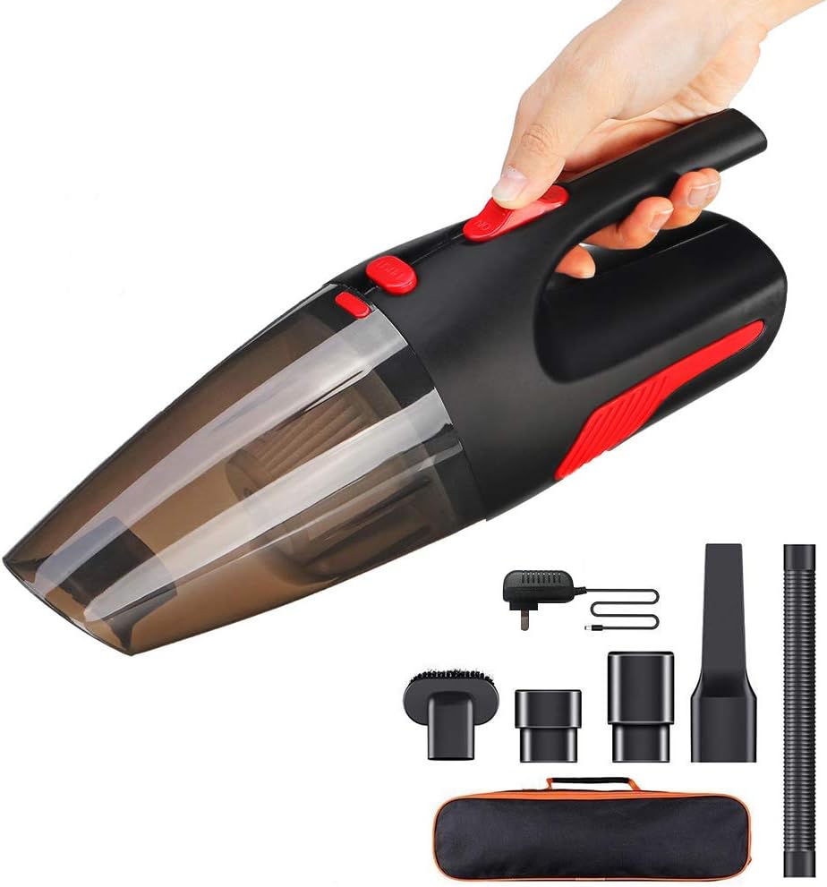 Aspirateur À Main Sans Fil,aspirateur Voiture Rechargeable 5000pa Hepa Cyclonique Puissante 120w Batterie Lithium 2200mah Nettoyage Humide Sec