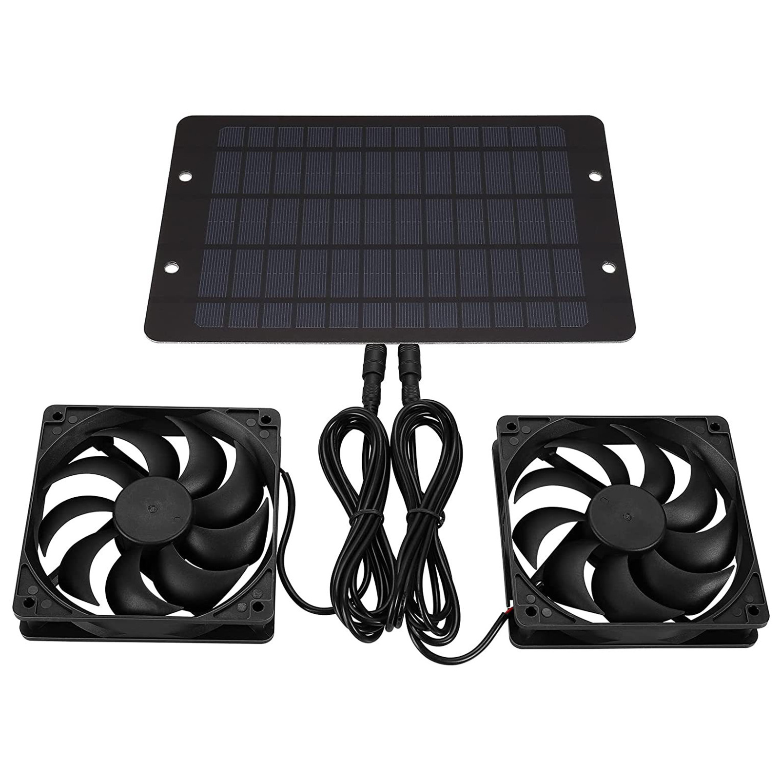 Kit Ventilatore Solare, Doppio Ventilatore Ad Energia Solare Da 10w 12v, Ventilatore Solare Esterno Impermeabile Per Serre, Pollai, Capannoni, Cucce Per Cani