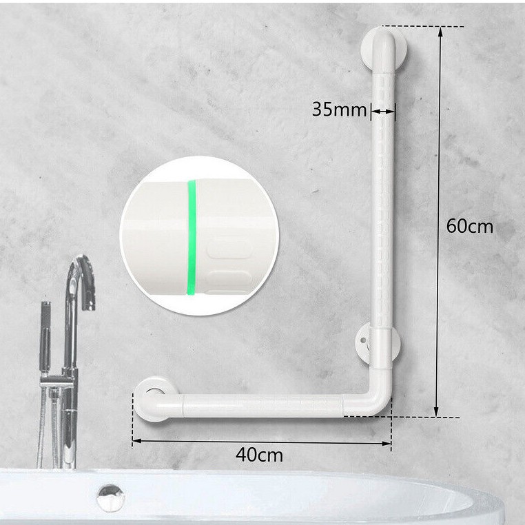 Barre D'Appui Antidérapant Poignée De Baignoire Murale Pour La Douche Et Le Bain Pour Les Personnes Handicapées, Blessées Ou Postopératoires 60x40cm