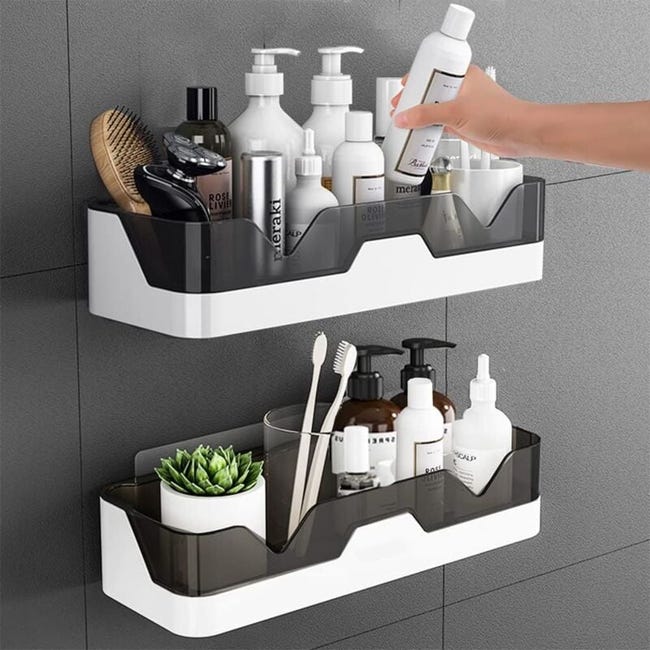Ensemble De 2 Rangements De Douche, Panier De Douche, Support De Salle De Bain Sans Perçage, Support De Salle De Bain (sku Produit : 94940047 Sku Offre : Lehuamwj722)